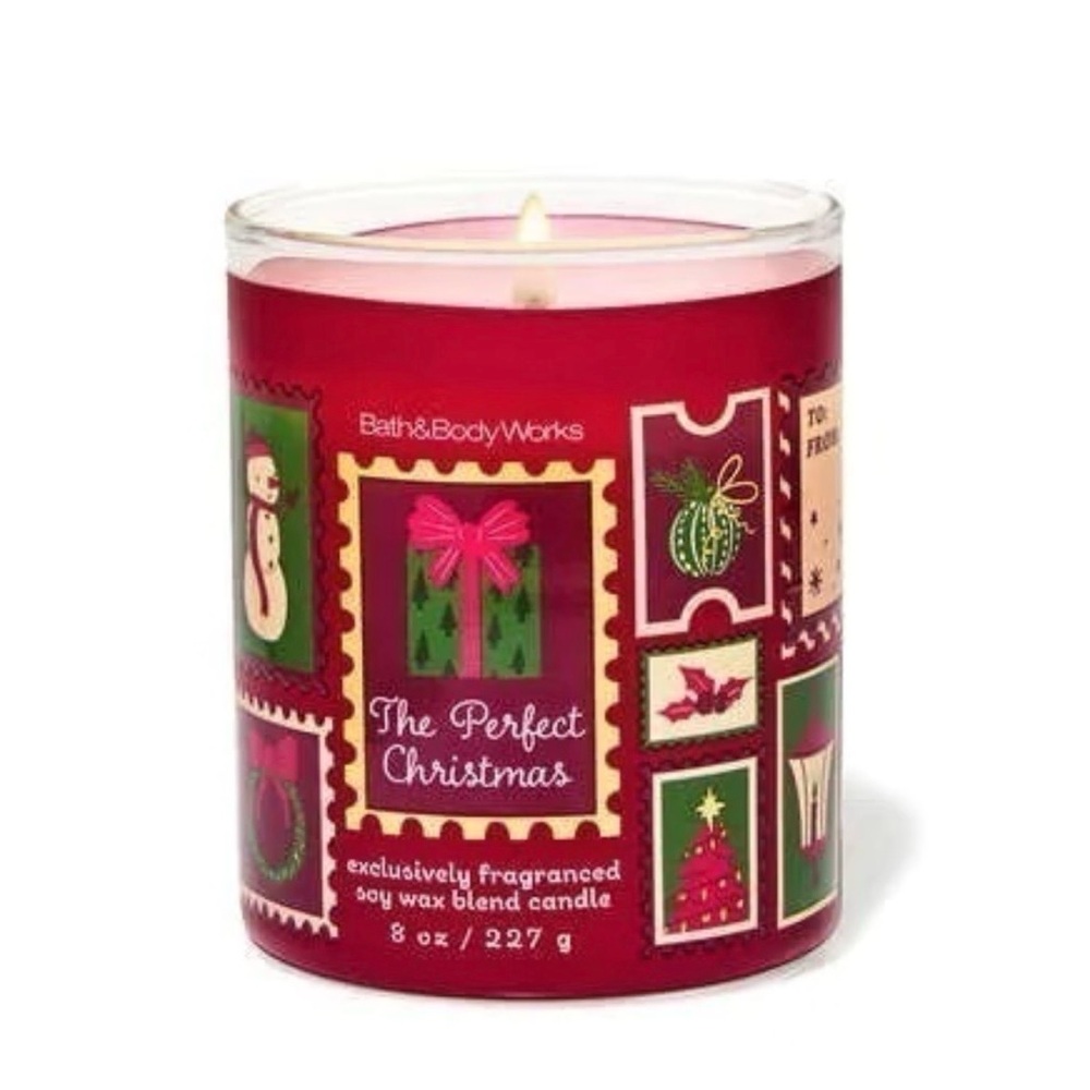 Bath & Body Works The Perfect Christmas Holiday Red and Green Jar Candle